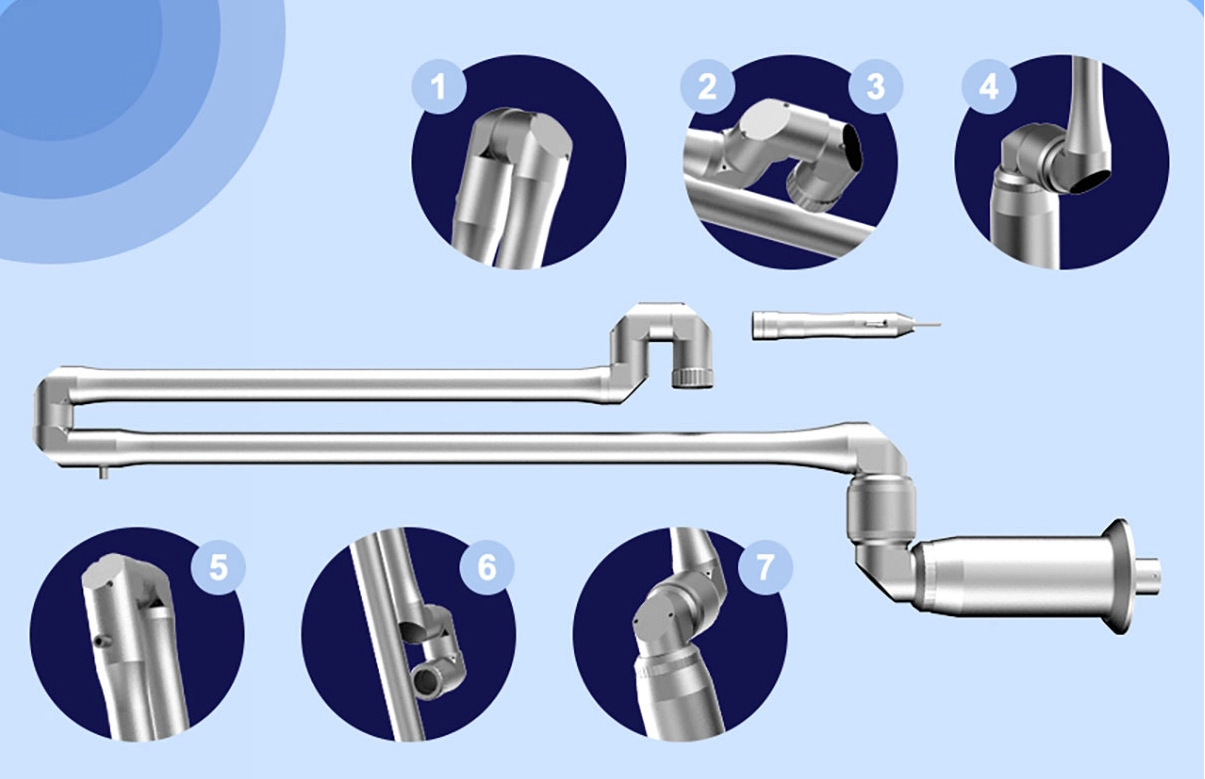 7-joint arm that spins 360°