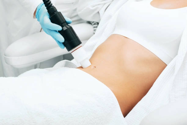 A woman undergoing skin rejuvenation treatment.