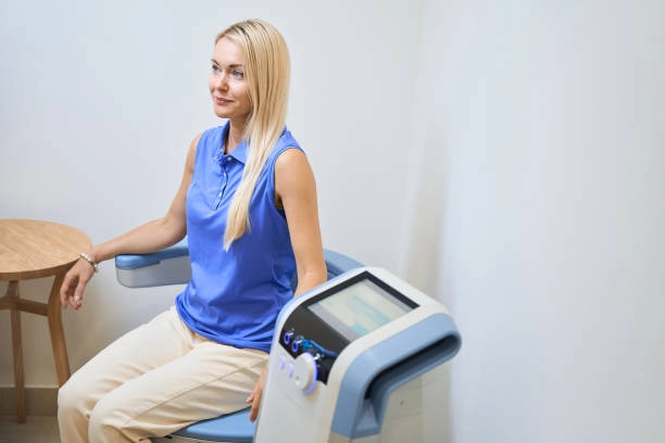 woman experiencing machine