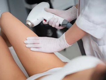 woman undergoing hair removal