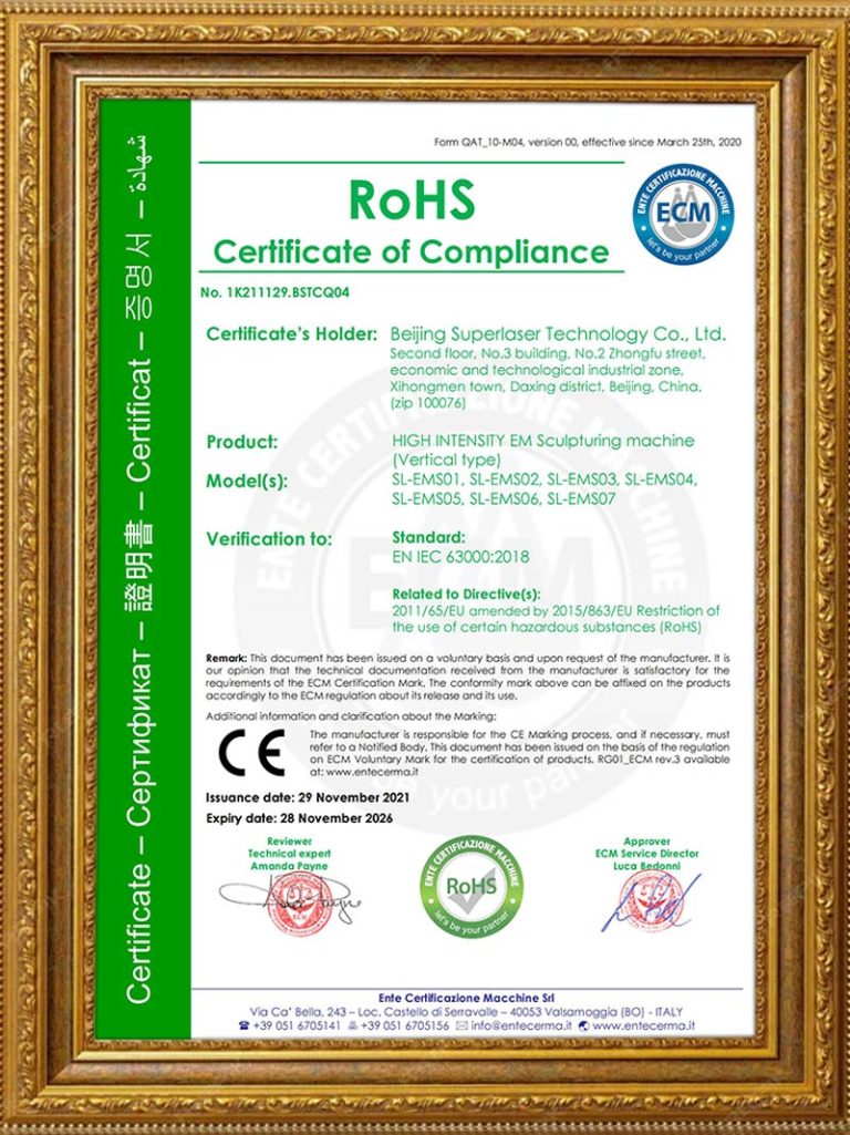 ROHS ECM CE EMSCULPT