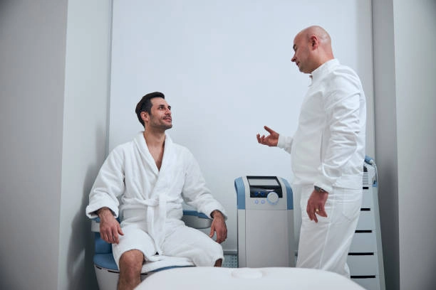 man and doctor communicate