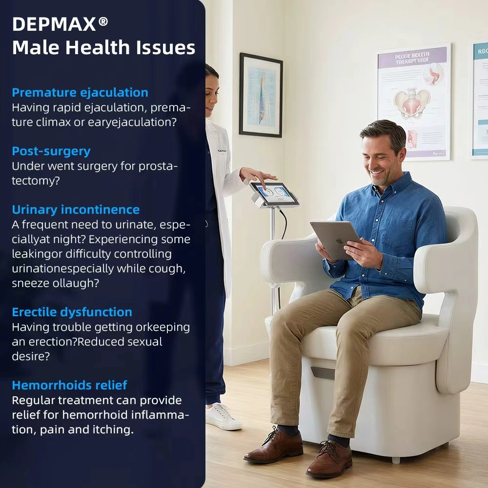 man experiencing pelvic floor therapy device