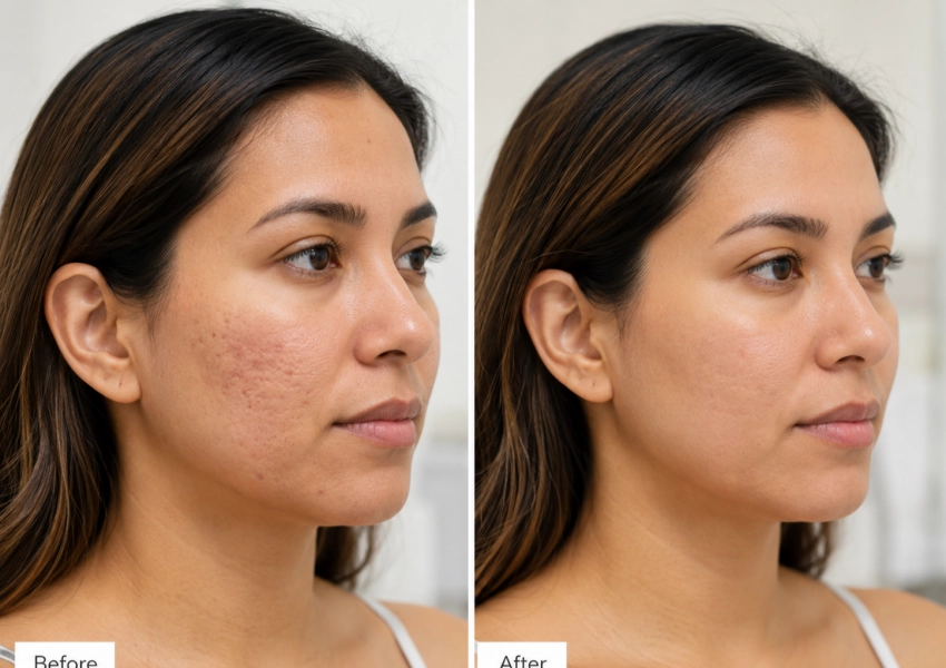 before and after facial comparison