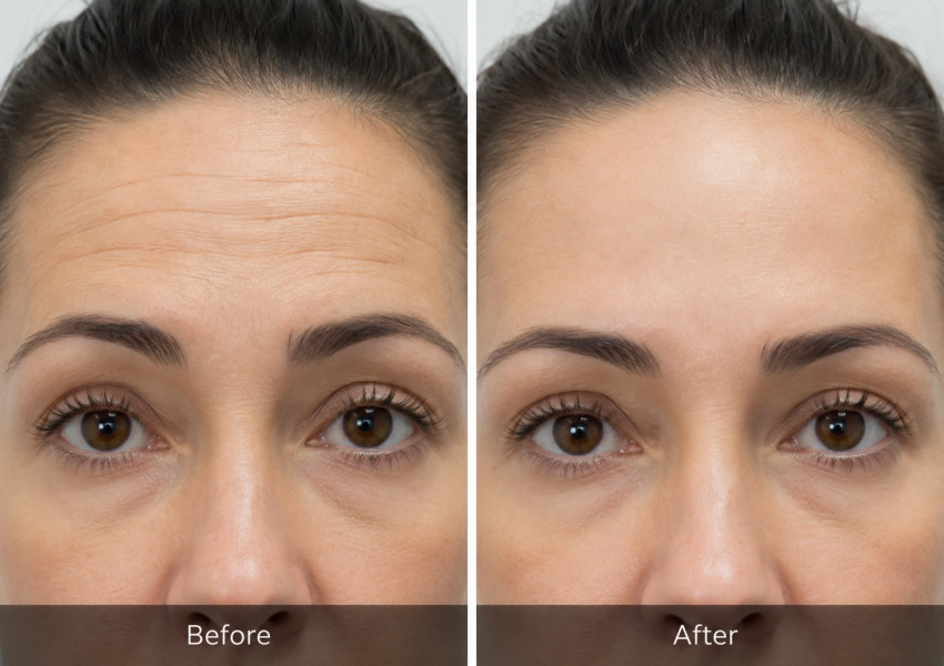 comparison of women's forehead