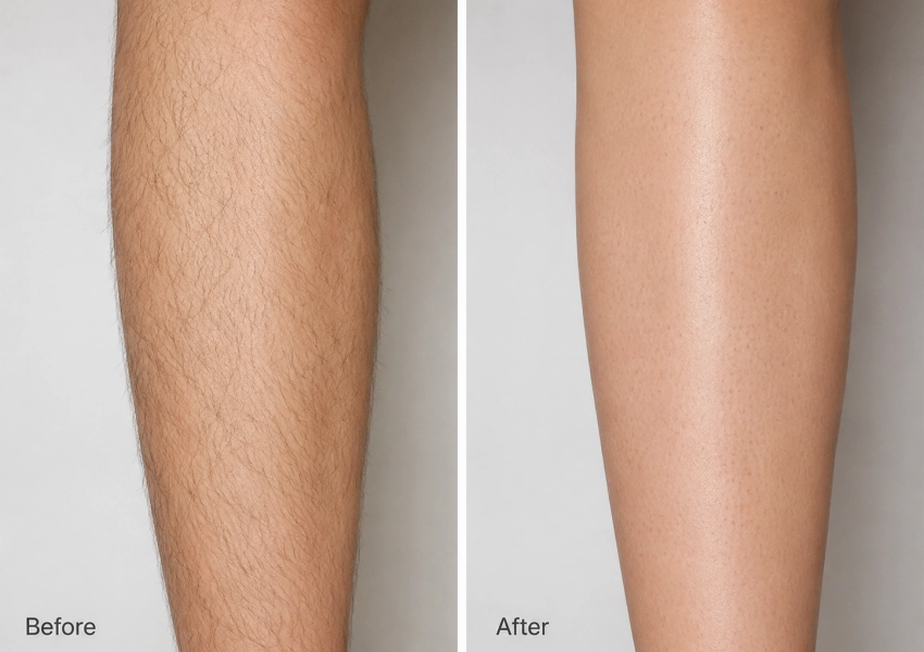 before and after comparison of calves